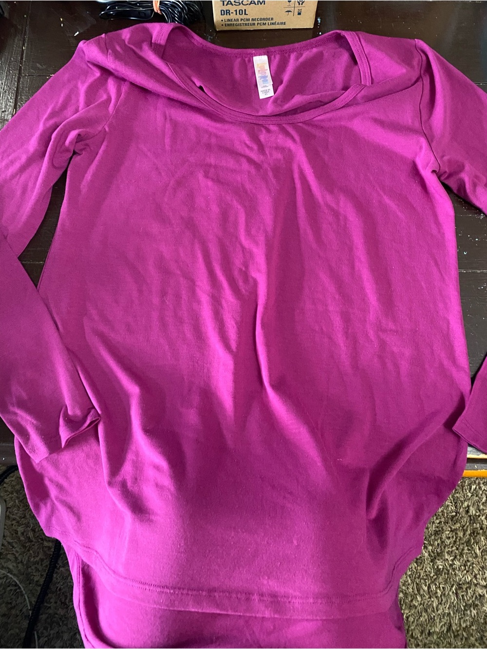 LuLaRoe Long Sleeve Scoop Neck Top - Magenta